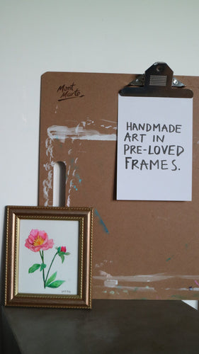 Handmade art in pre-loved frames.